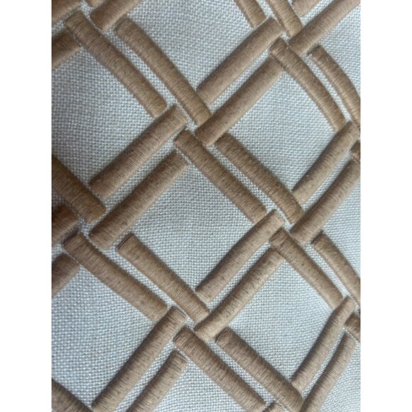 Pier 1 Pillow Cover Embroidered Raised LT Brown/Tan Lines "18x18" - Picture 3 of 5